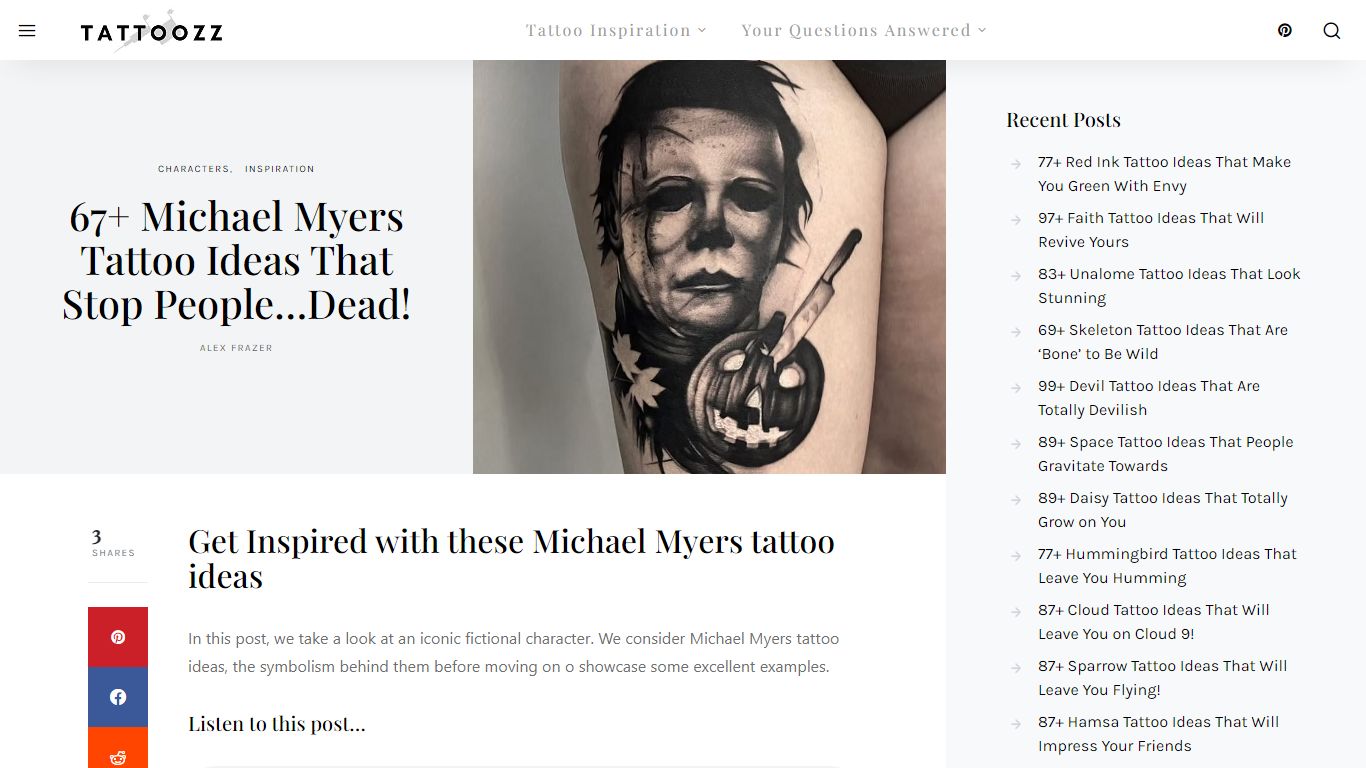 67+ Michael Myers Tattoo Ideas That Stop People…Dead!